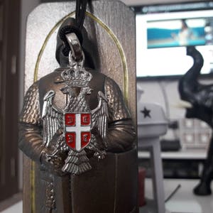 Serbian Two Headed Eagle color keychain,Serbian Emblem Eagle Keychain,Flag Eagle,Serbian National Emblem Necklace,Serbian Coat of Arms
