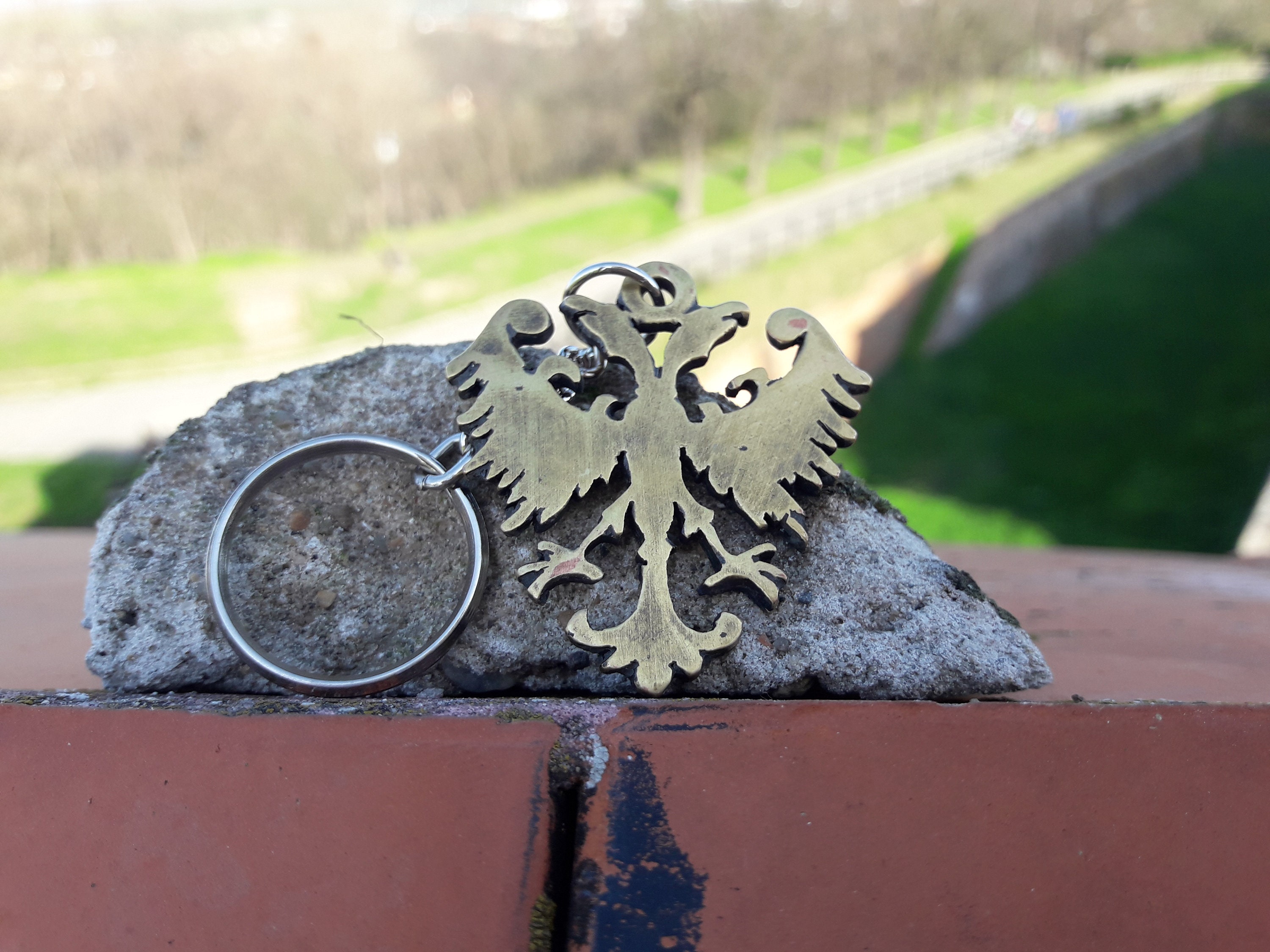 Nemanjic Dynasty Two Headed Eagle Coat of Arms Necklace and Keychain ...