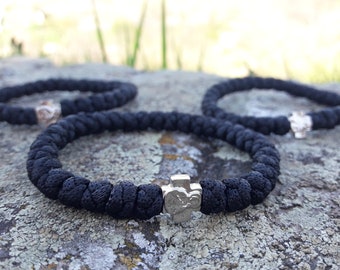 Brojanica,Chotki,Komboskini,Misbaha prayer rope bracelet,Orthodox and Catholic Prayer braided bracelet,Orthodox Serbian Black prayer rope