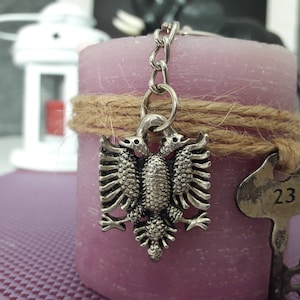 Albanian double-headed eagle necklace and keychain,National flag Eagle,Coat of arms symbol jewelry,Albanian eagle flag emblem Kastrioti