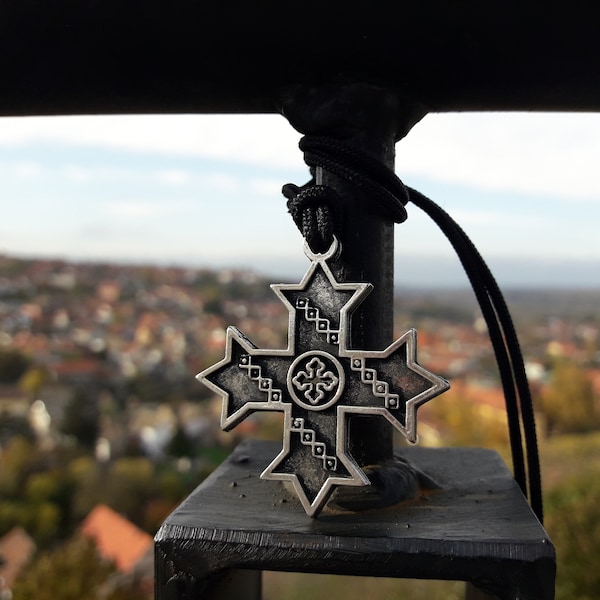 Collier croix éthiopienne, pendentif croix copte, croix occitane copte vintage, pendentif chrétien orthodoxe, pendentif croix orthodoxe éthiopienne