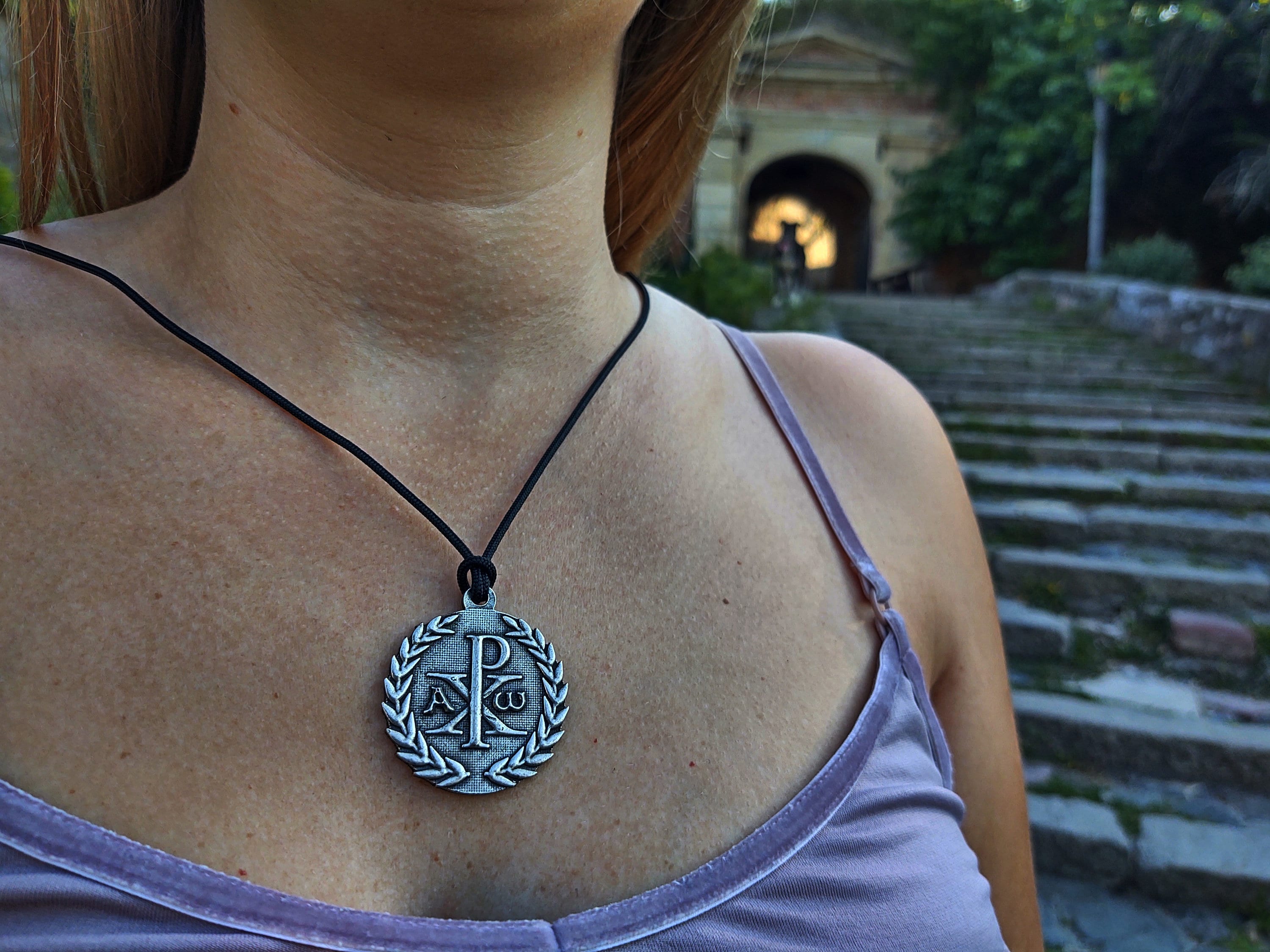 Chi Rho Monogram wreath vintage jewelryChristian monogram of | Etsy