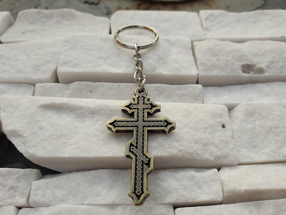 ロシア正教会の十字架ネックレスキーチェーン、プレーンなロシア正教会