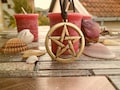 Pentagram star neckalce pendant,Pentalpha or Pentangle Greek symbol,Rustic Gold necklace,Pentagram keychain,Pentangle Greek keychain symbol product logo