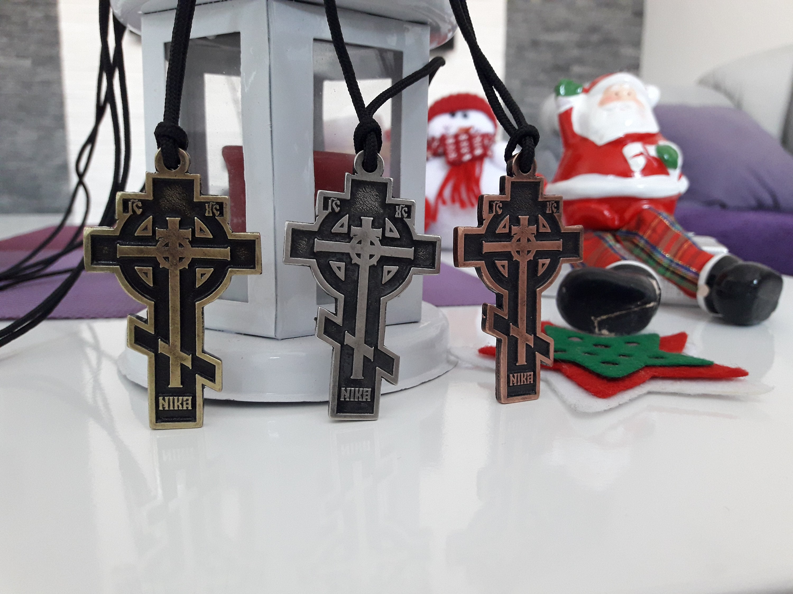 アクセサリー AlchemyGothic P548 St. Caillin's Cross Celtic Cross NIKA ICXC Necklace,russian-celtic Christian Cross