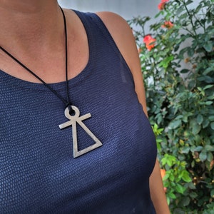 Big Punic and Phoenician goddess Tanit symbol necklace,Tanit goddess symbol of fertility jewelry pendant,Phoenician deity Astarte