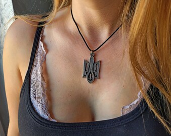 Ukrainian Necklace, Trident Tryzub Pendant,Ukraine Symbol Slavic symbol Coat of arms Ukraine,Neptune trident,Stop the war,Ukraine symbol