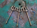 Trident spear full metal Miniature Weapon,Unique trident spear decoration,Trishula symbol,trident of Poseidon,Neptune trident God.Ukraine product logo