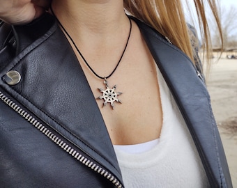 Colgante Estrella Caótica, colgante mágico Estrella del Caos de la cábala, collar Rueda del Caos, colgante Caosfera, símbolo del caos, sigilo del caos, símbolo satánico