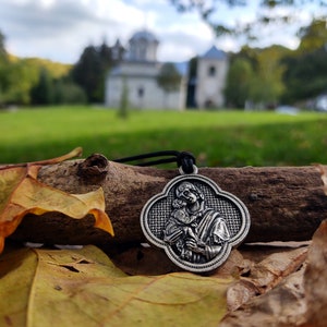 Mother of God Pendant necklace,Orthodox Holy Virgin Theotokos jewelry,Christian Virgin Mary,Defender of Orthodoxy,Three-handed Theotokos
