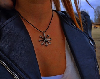 Colgante Estrella Caótica, colgante mágico Estrella del Caos de la cábala, collar Rueda del Caos, colgante Caosfera, símbolo del caos, sigilo del caos, símbolo satánico