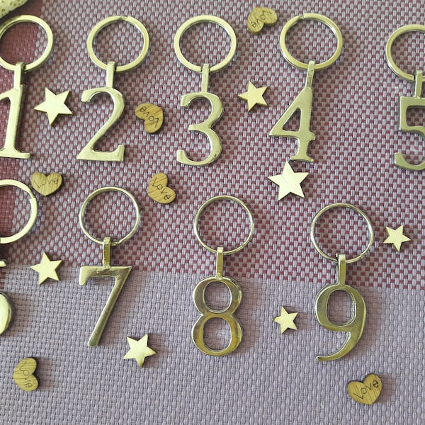 Porte-clés en métal numérotés pour vestiaires, porte-clés pour casiers d'école, porte-clés porte-clés, porte-clés avec numéro de rangement, chiffre