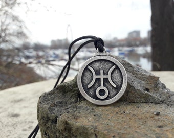 Uranus glyph Astrological symbol necklace keychain,astrology sign amulet,Zodiac Jewelry,Planetary uranus Glyph amulet necklace,Aquarius