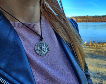 Aries zodiac sigh necklace,Aries horoscope pendant,The Ram Zodiac necklace,Astrology horoscope aries the ram necklace,Mars glyph,Mars ruler