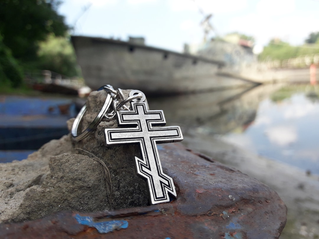 ロシア正教会の十字架ネックレスキーチェーン、プレーンなロシア正教会