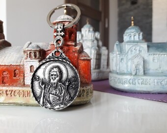 Johannes der Täufer Ikonenschmuck-Halsketten-Schlüsselanhänger, Johannes der Täufer kybernetische Serbisch-Russische Sveti Jovan Krstitelj Srpska Slava