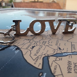 Llavero de carta de AMOR, hermoso llavero de amistad de amor, regalo de esposo, llavero de San Valentín, regalo de esposa, regalo de novia, regalo de llavero TE AMO