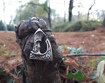 Collana e portachiavi con ascia vichinga della mitologia norrena, ciondolo ascia di Odino, ascia del dio Perun, ascia slava, amuleto ascia pagano, gioielli vichinghi, ascia con nodo celtico