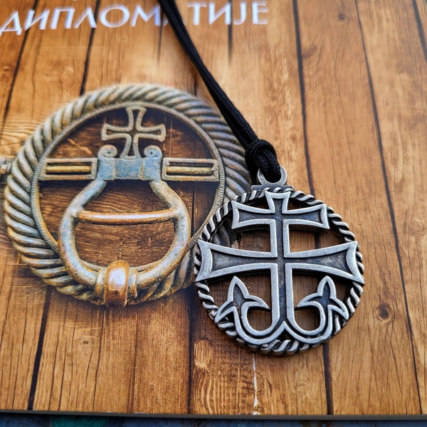 Cross of Studenica Monastery necklace,Studenica Cross lucky cross,Nemanjic dynasty,Serbian church cross,Russian cross,Serbian Orthodox cross