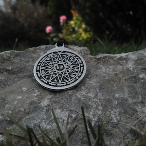 Solomon Pentacle Of Mercury Necklace,Solomon Pentacle key keychain,Greater Key of Solomon talisman necklace keychain,King Solomon jewelry