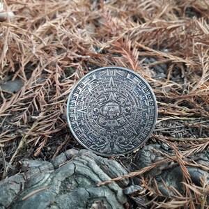 thumbnail image 2 of .925 Sterling Silver Mayan Calendar Aztec Tonatiuh Charm Pendant - 37x25mm - Alfred & Vincent 2 of 2