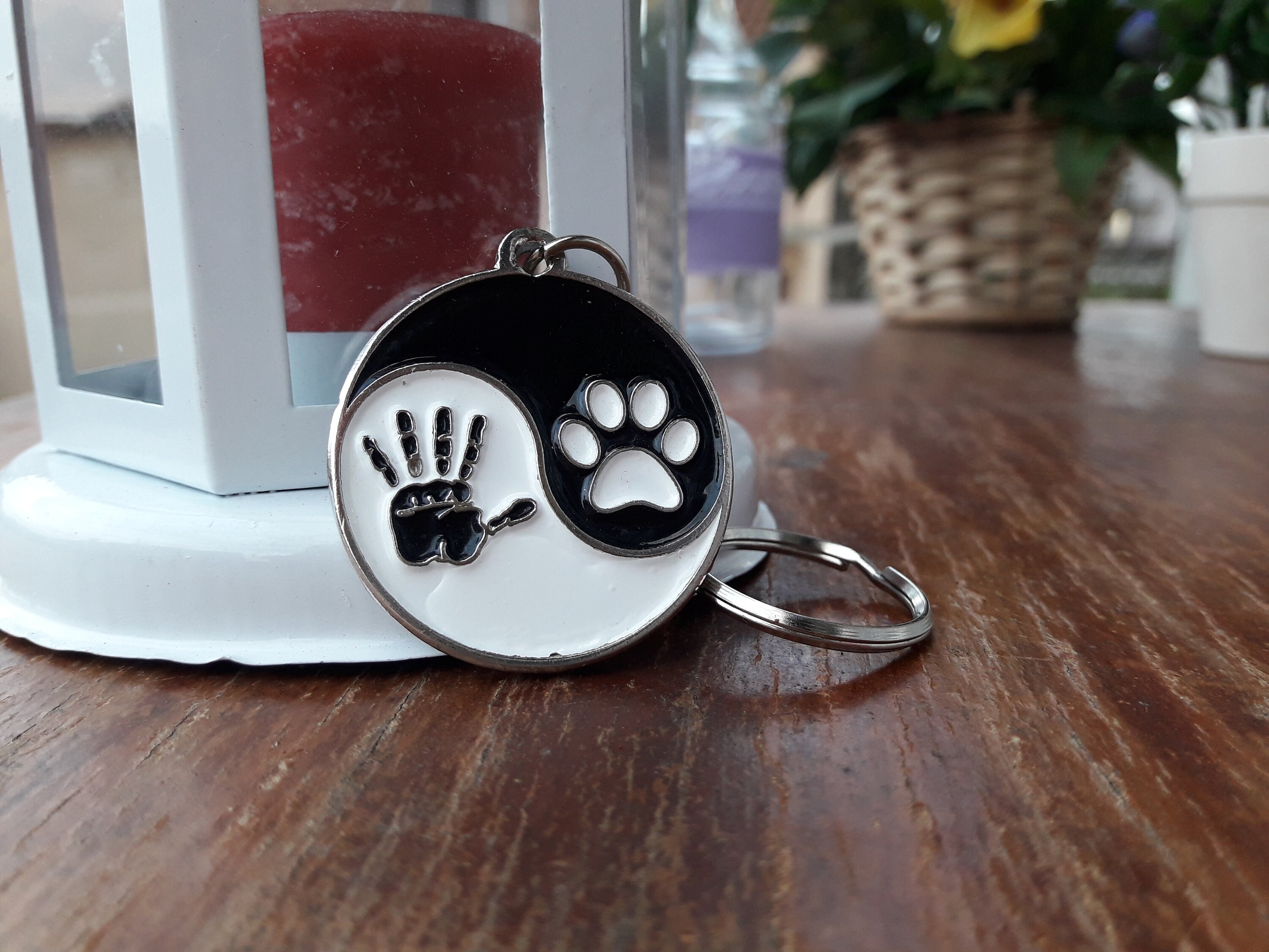 Yin Yang Human Hand and Pet Foot Necklace,yin Yang Animal Lover ...