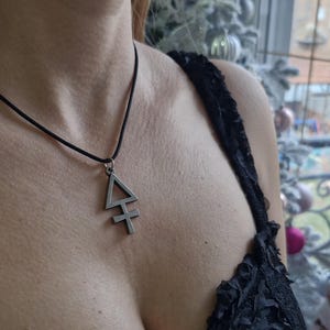Collana Uomo Con Ciondolo In Acciaio Inossidabile - Simbolo Dello Zolfo Dei Filosofi, Amuleto Talismano Alchemico