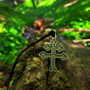 Colgante de cruz de Lorena, joyería de crucifijo de cruz de Lorena cristiana católica, cruz de Lorena francesa antigua religiosa, cruz de Anjou, franco libre