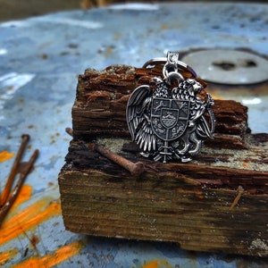 Armenian  Coat of Arms pendant,Armenian National Coat Of Arms Eagle And Lion necklace,heraldry of Armenia,National Arms of Armenia pendant