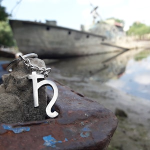 Saturn glyph Astrological symbol necklace and keychain,astrology sign of Capricorn,Zodiac Jewelry,Planetary Saturn Glyph Symbol necklace