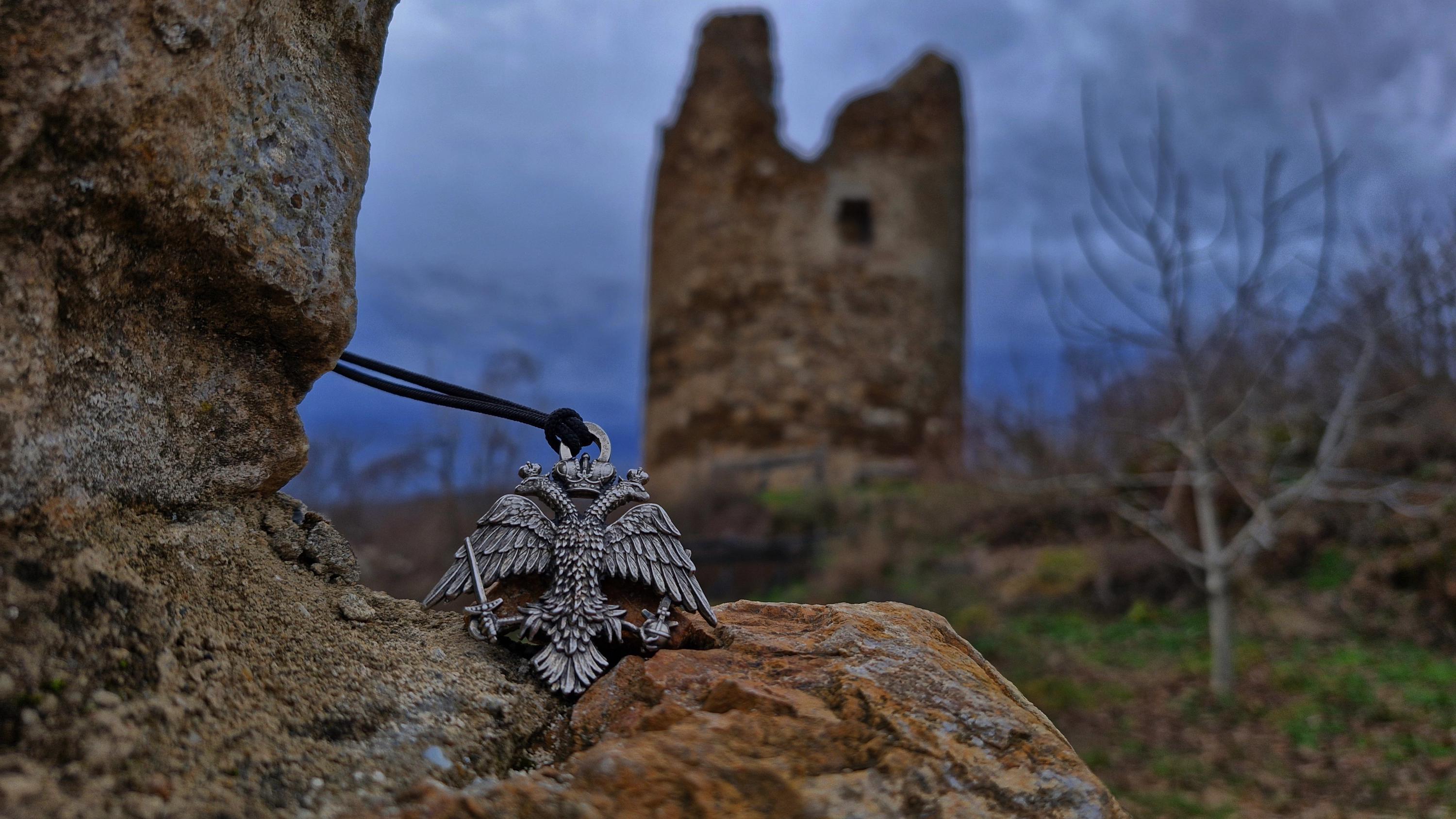 Byzantine Empire Double-Headed Eagle necklace and keychain,Byzantine Imperial coat of arms eagle,Orthodox Christianity,Christian eagle
