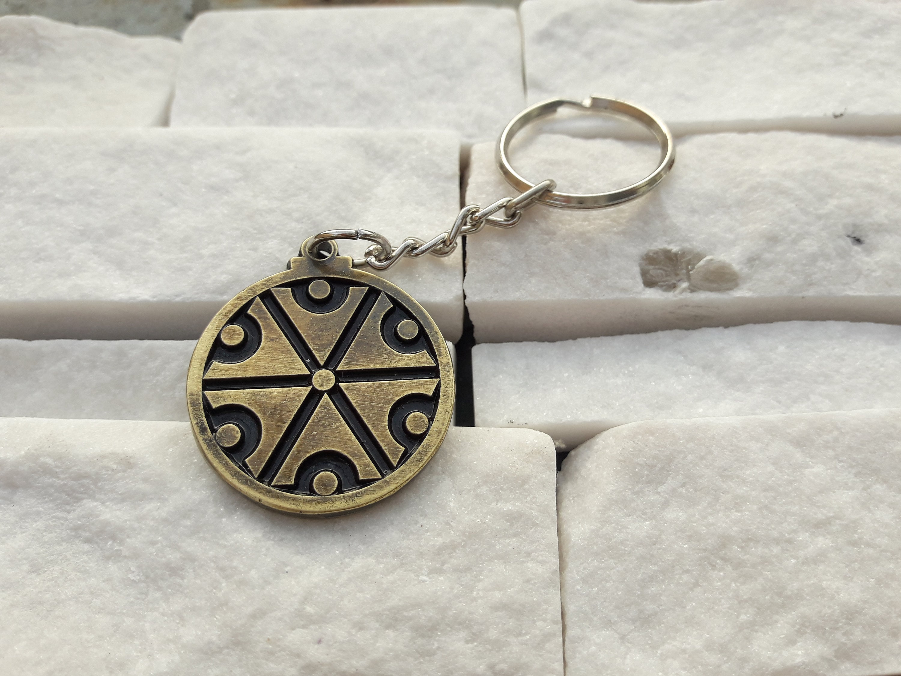 Slawisches Schutz Amulett Rune Leder Halskette Anhänger Bronze Silber Geschenk 