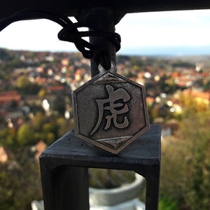 Chinese zodiac Tiger kanji horoscope necklace pendant,Asian Horoscope Necklace,Chinese Tiger zodiac jewelry,Mandarin zodiac,One year zodiac