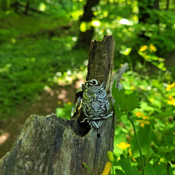 Owl Necklace Viking Knot,Norse Mythology Symbol Owl,Celtic Mythology Owl pendant,Lucky protection pendant,Animal Bird Jewelry,Nordic Pendant