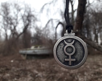 Mercury glyph Astrological symbol necklace keychain,astrology sign of virgo and gemini,Zodiac Jewelry,Planetary Mercury Glyph amulet pendant