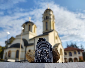 Holy Prophet Elias pendant,Saint Elias Orthodox icon jewelry,Prophet Elijah Christian icon,Serbian Saint Sveti Ilija,Byzantine orthodox icon