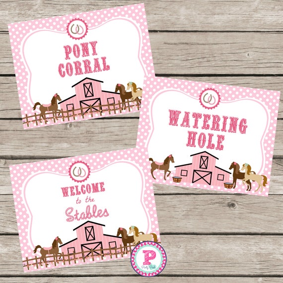 Pony Birthday Party Ideas Pink Polka Dot Farm Cowgirl Etsy