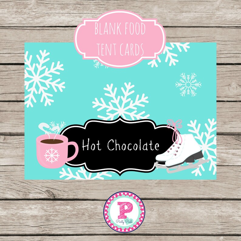 Ice Skating Birthday Party Package Chalkboard Lace Up Your Etsy