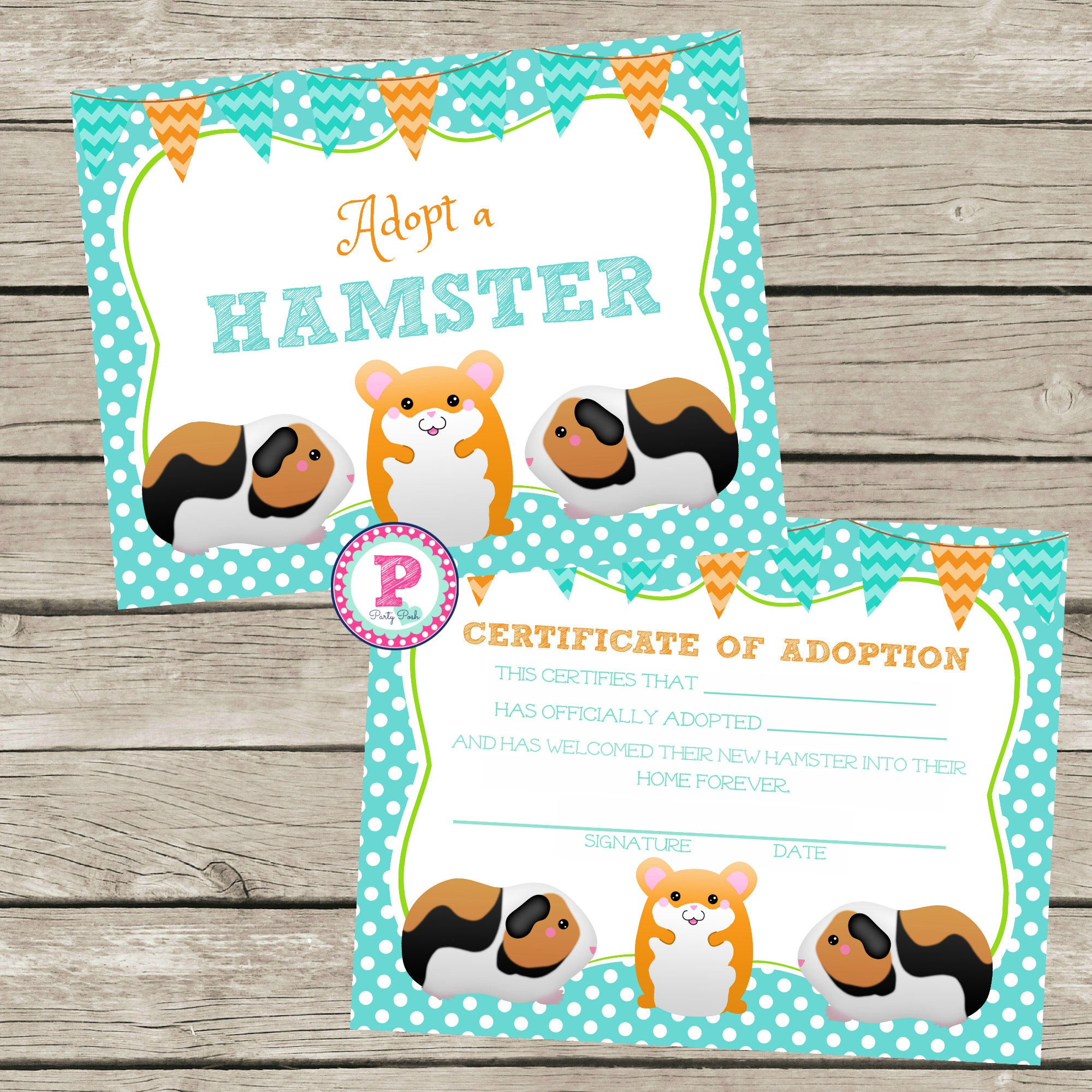 Instant Pet Adoption Certificate Adopt Pet Birthday Party Etsy 日本