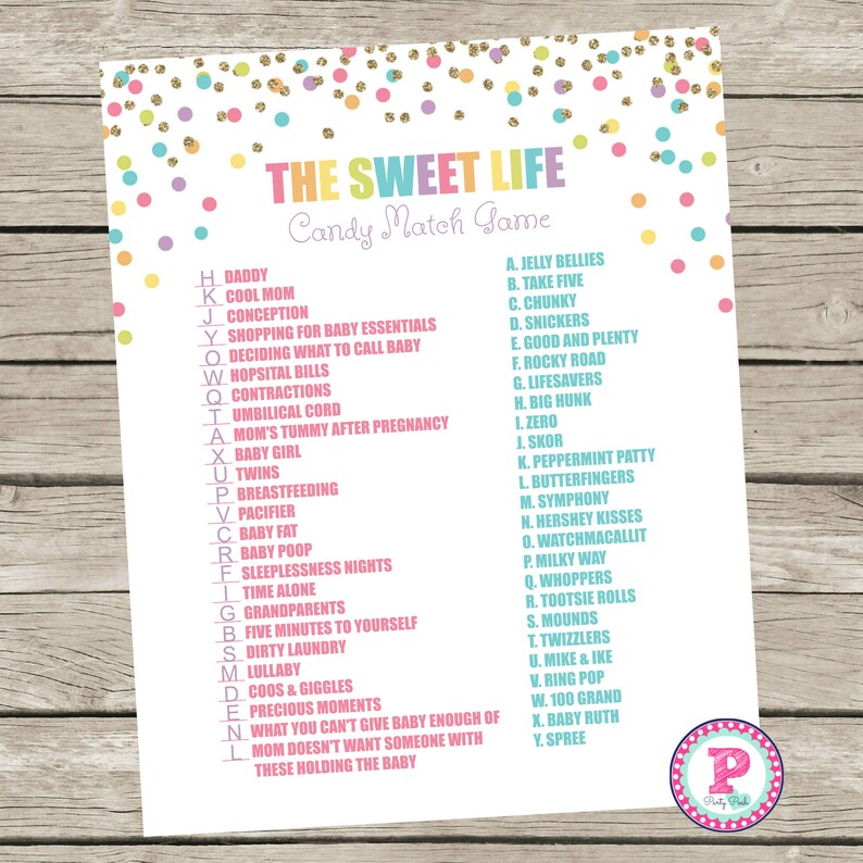 Baby Shower Sprinkle Party Game Digital File Rainbow Gold Etsy
