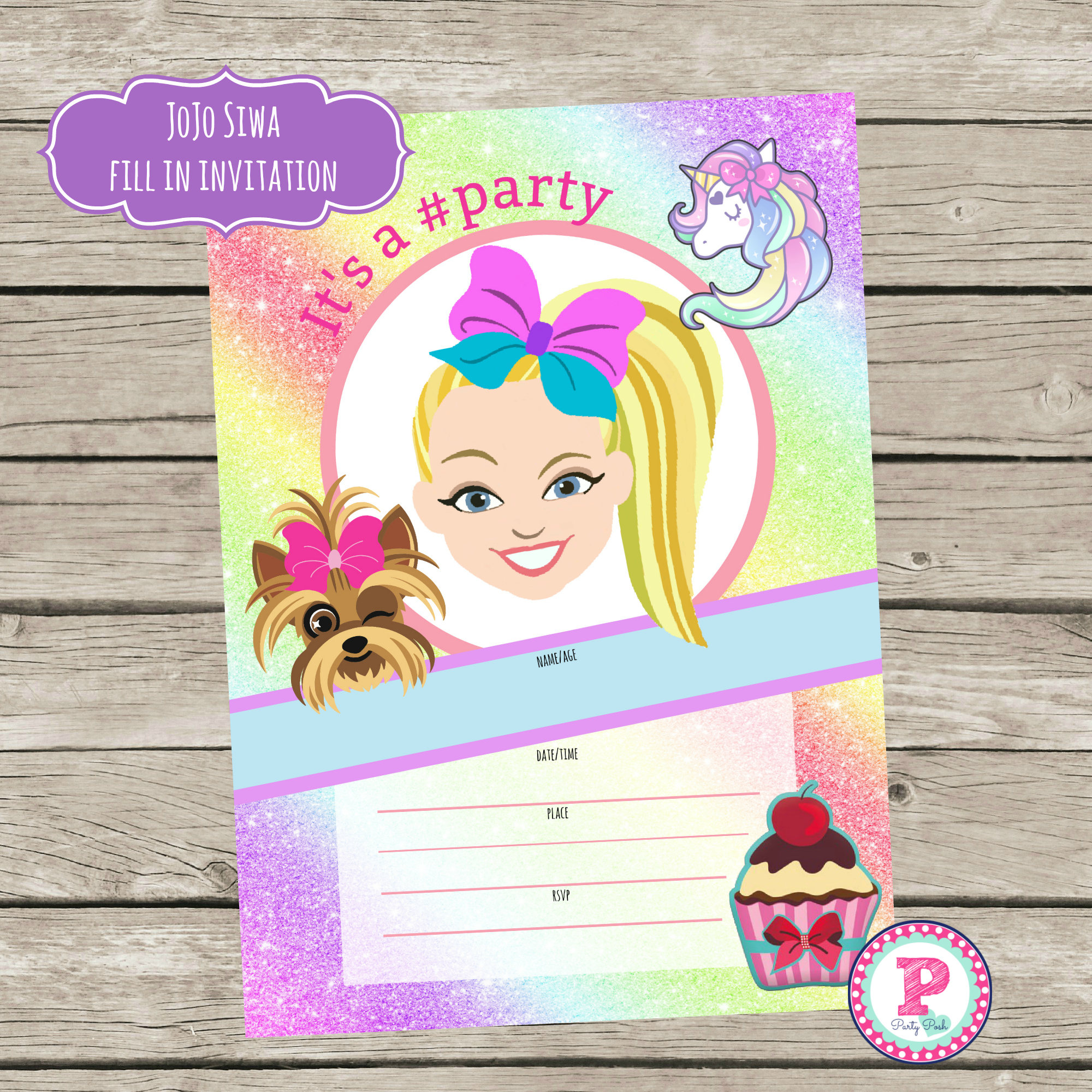 Template Jojo Siwa Blank Invitations Template Jojo Siwa Blank Invitations