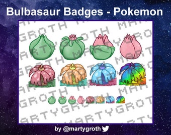 Bulbasaur Sub Badges - Twitch/Youtube - Digital download