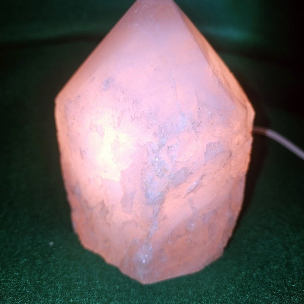 Top Polished Point Rose Quartz Lamp