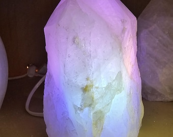 Top Polished Quartz Point Aurora Lamp