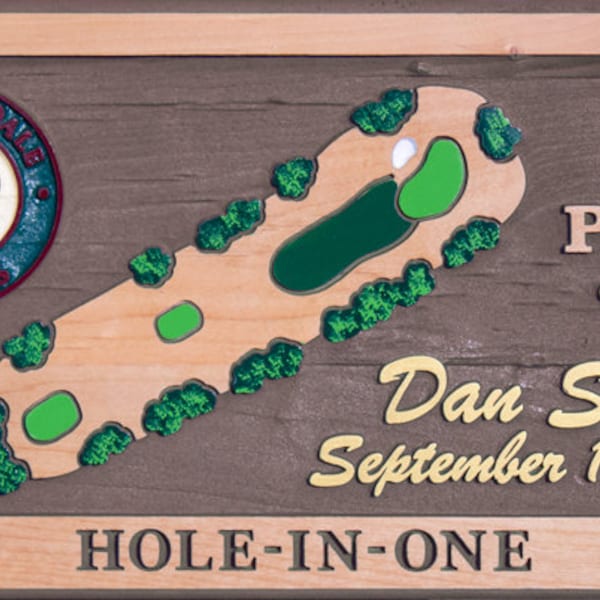 Custom carved Hole awards- Hole in One- personalized golfer gift