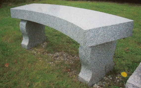 Granite Bench Curved Seat Memorial Engraving Available Free Etsy