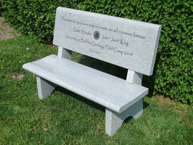 Granite Park Bench golfer memorial engraving available free shipping 999.00