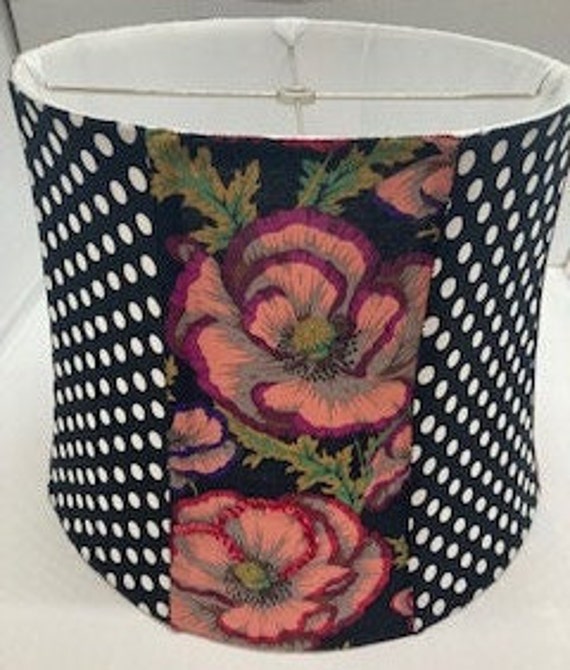 RARE-Dark Beauty lampshade- Out of prodution Kaffe Fassett Fabric (11x12x12)