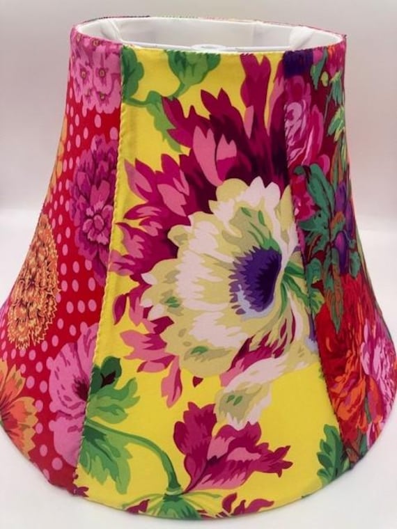 Pretty In Pink, hand-sewn lampshade, Kaffe Fassett Fabric