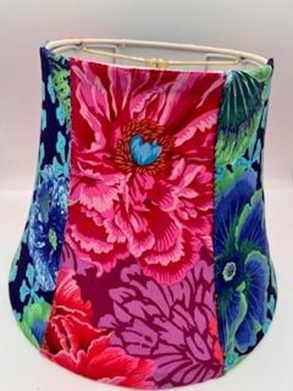 Moon Morning Glories, hand-sewn by Kaffe's Niece, Kaffe Fassett Fabric, 8x10/13